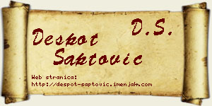 Despot Šaptović vizit kartica